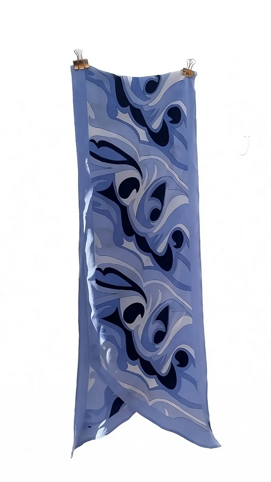 Light Blue Swirl silkesscarf