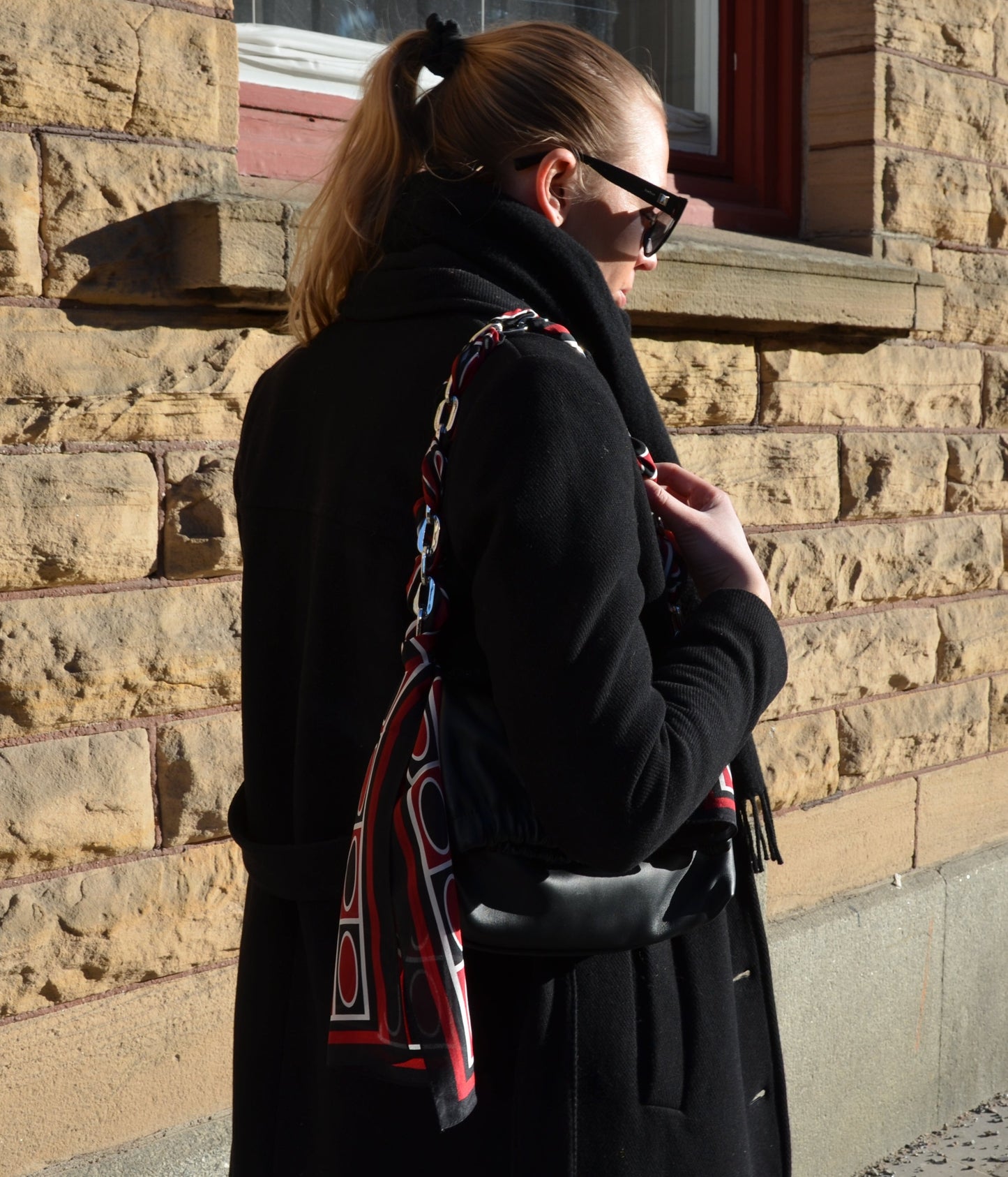 Röd Chess silkesscarf