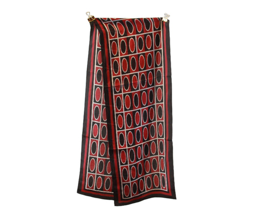 Röd Chess silkesscarf