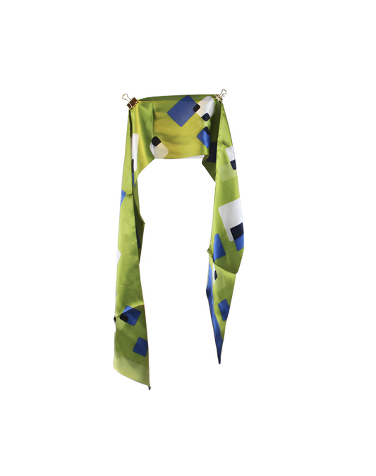Grön Pattern silkesscarf